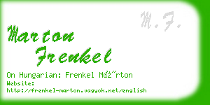 marton frenkel business card